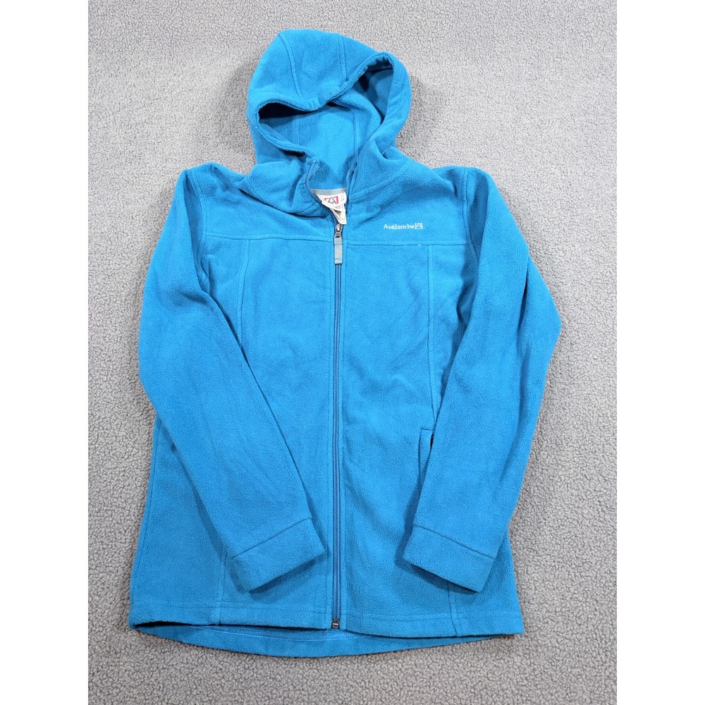 Avalanche Fleece Hoodie Girls XL 16 Blue Full Zip Thermal Layering Jacket